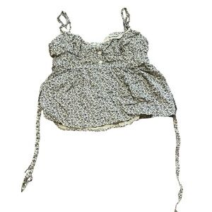 Brandy Melville Black and White Floral Camisole